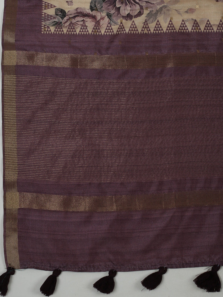 Digital Floral Printed Art Silk Saree