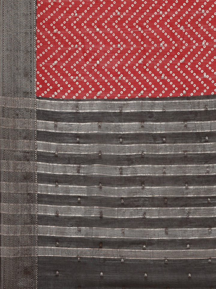 Bandhani Printed Handloom Saree