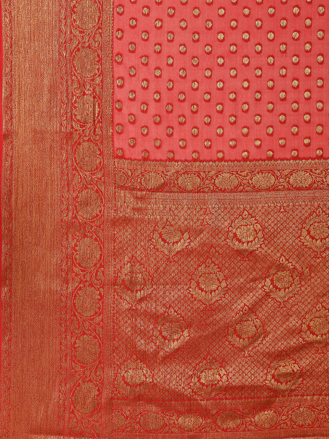 Antique Booti Chiffon Plain Saree