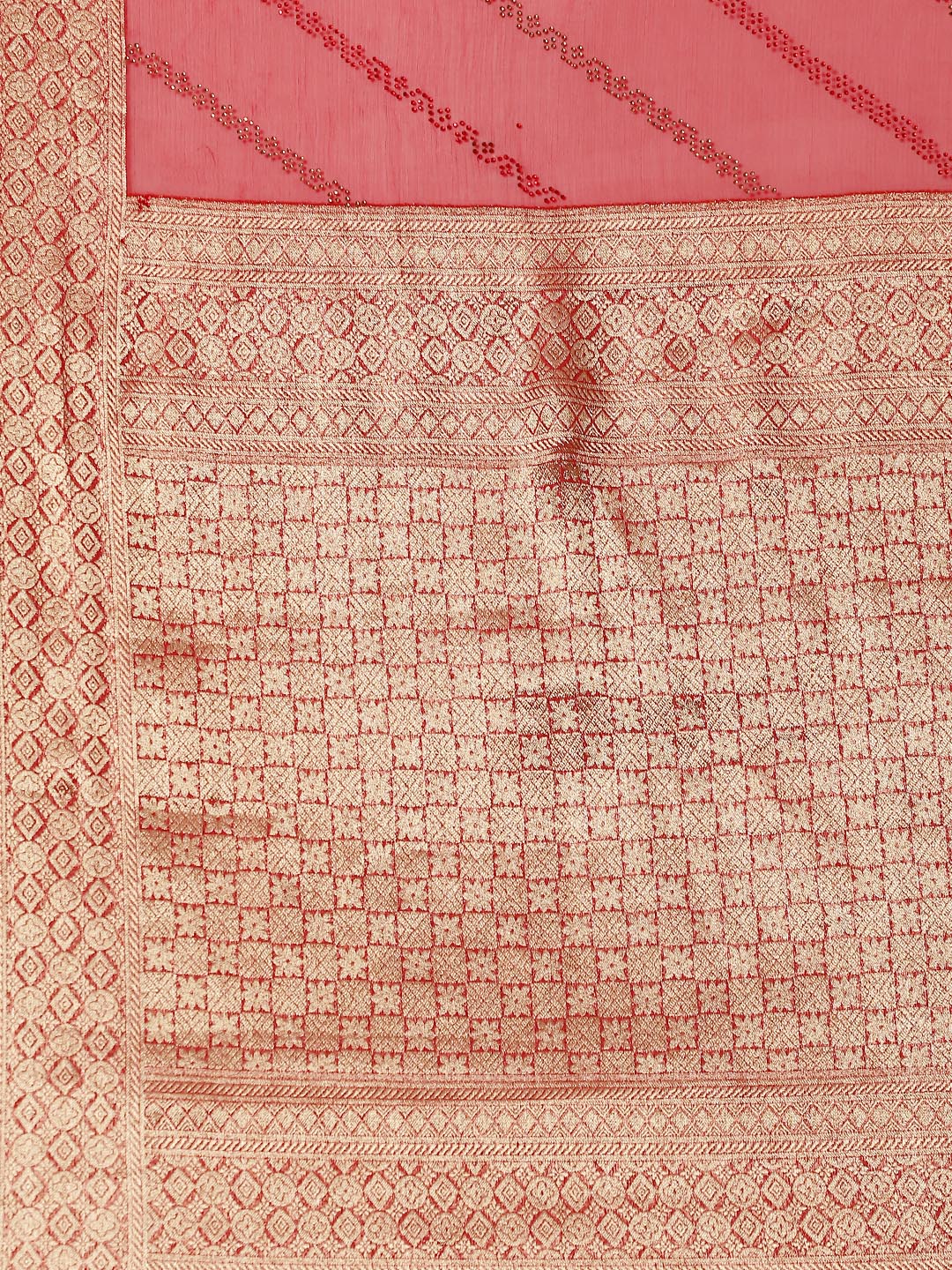 Stone Work Chiffon Plain Saree