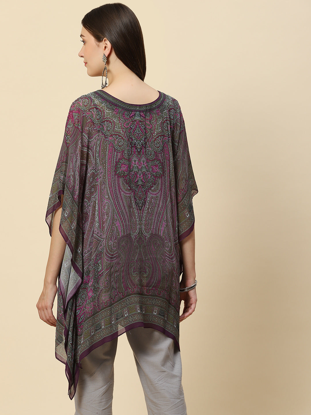 Digital Printed Georgette Kaftan Kurta
