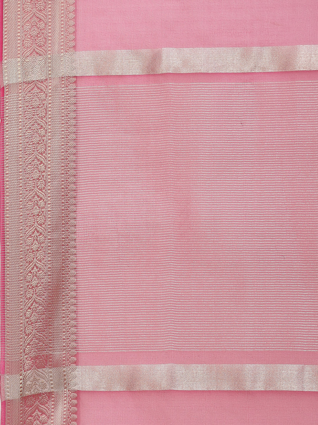 Zari Border Organza Plain Saree