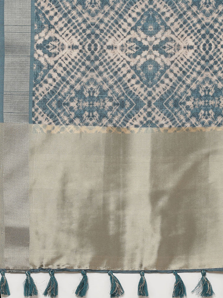 Printed Tussar Saree