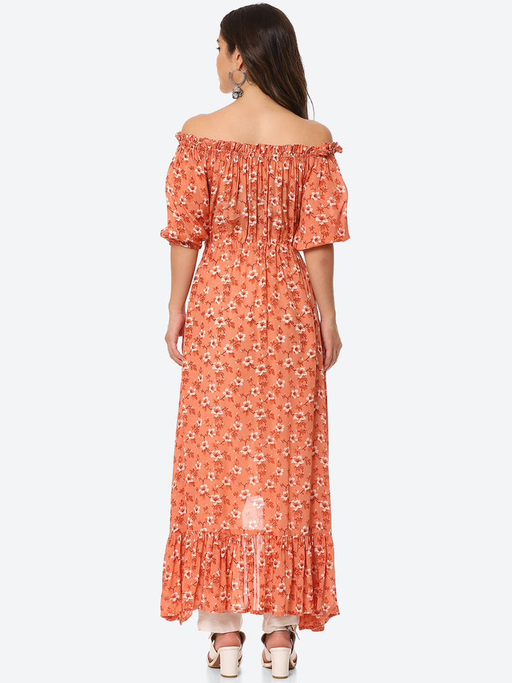 Floral Printed Muslin Kurta