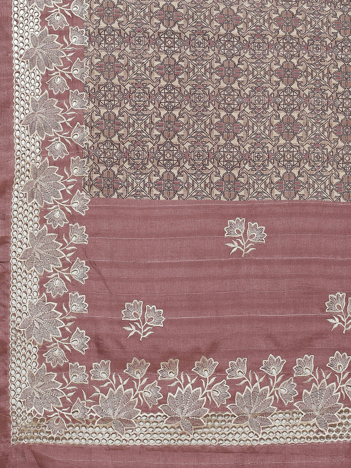 Traditional Print Tussar Saree