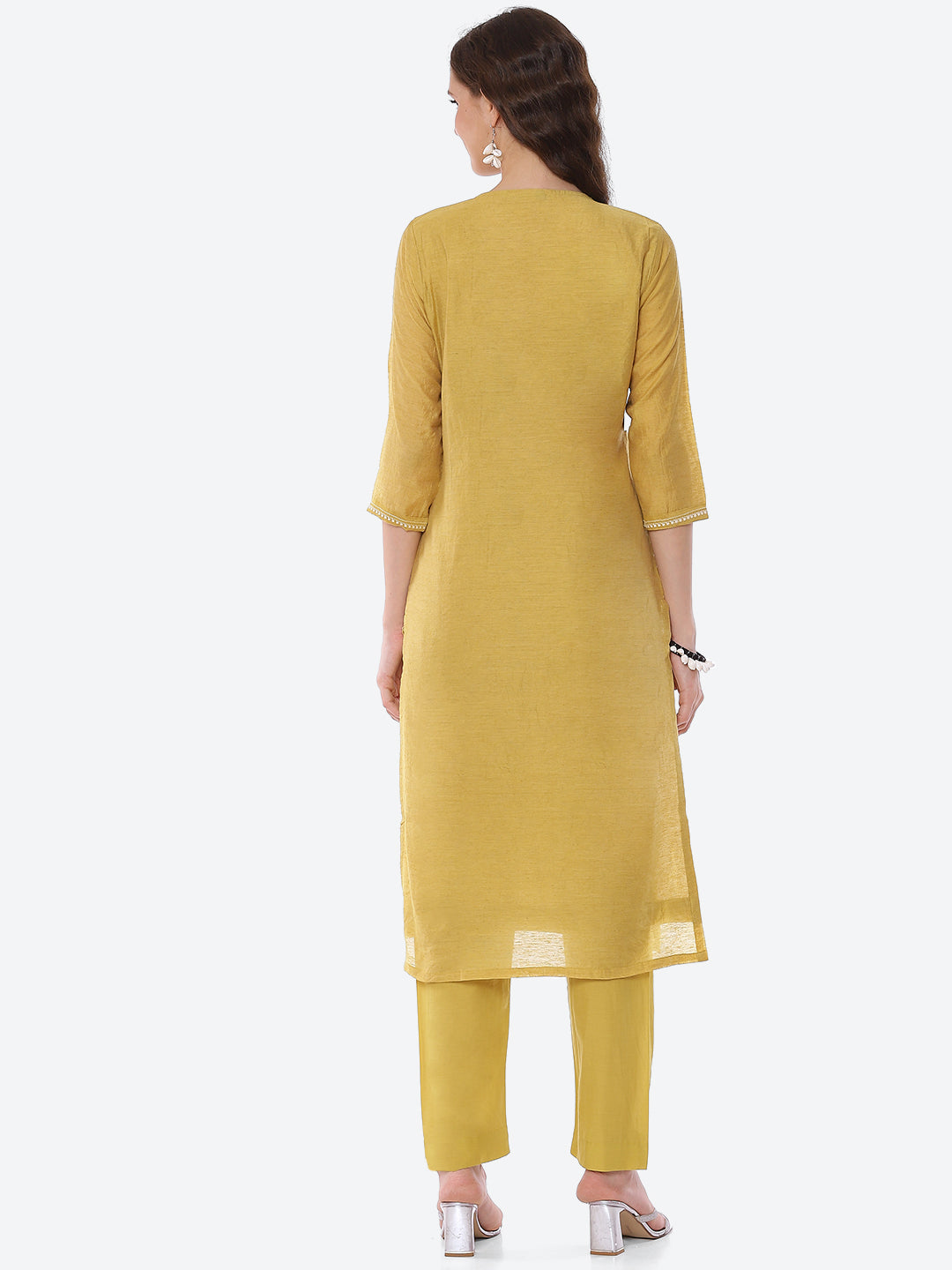 Resham Embroidered Chanderi Kurta With Pant