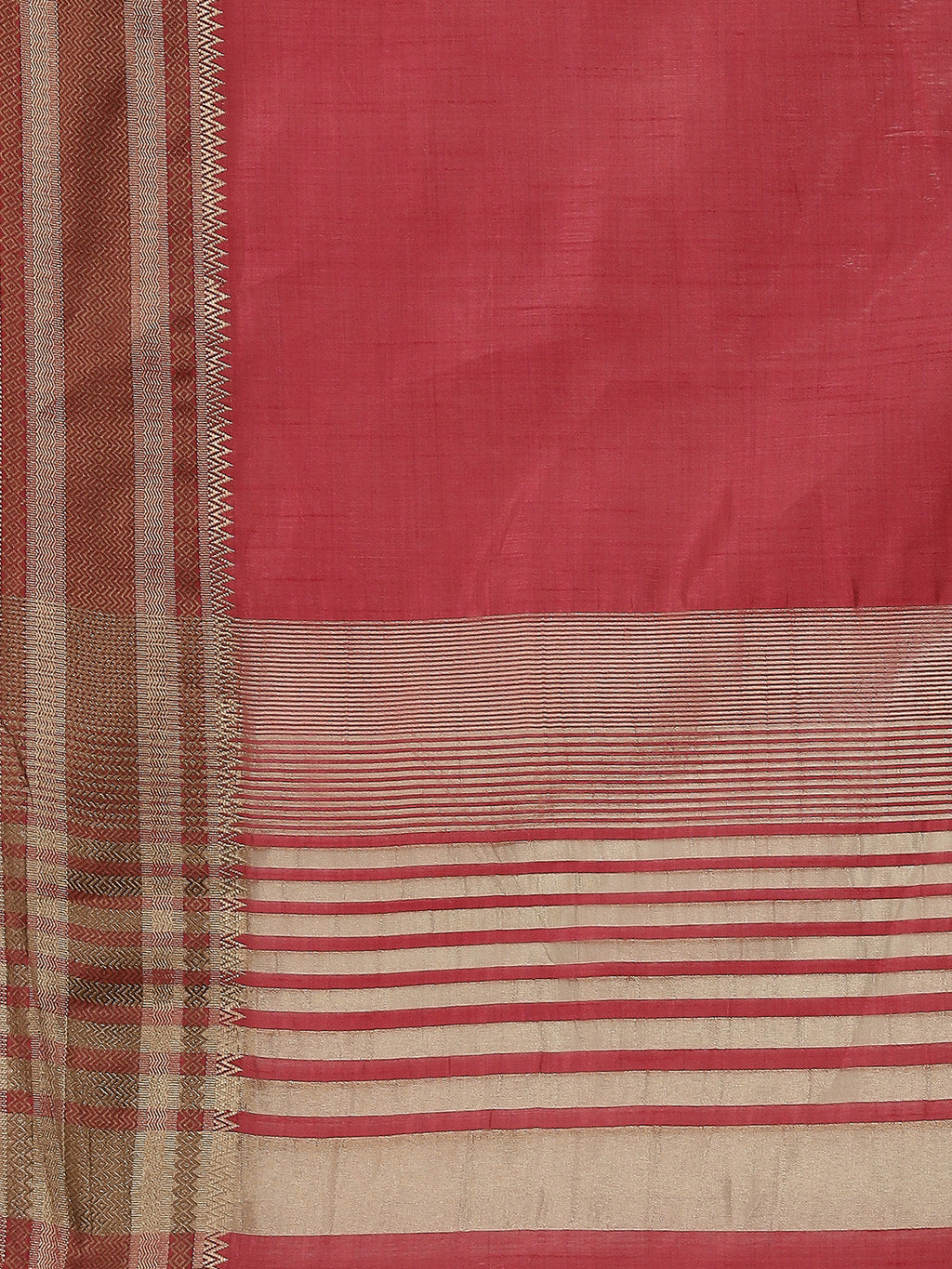 Plain Zari Border Handloom Woven Saree