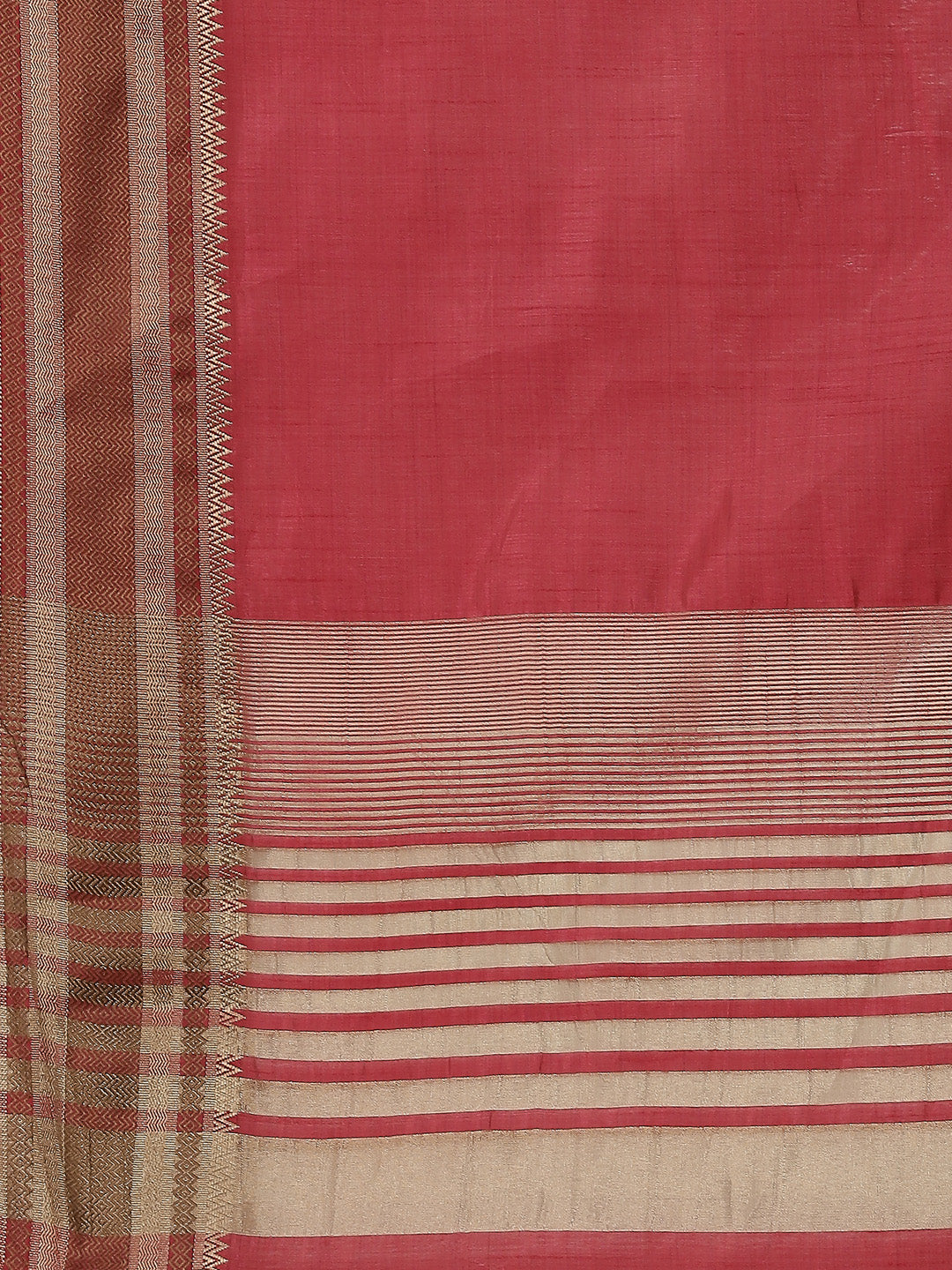 Plain Zari Border Handloom Woven Saree