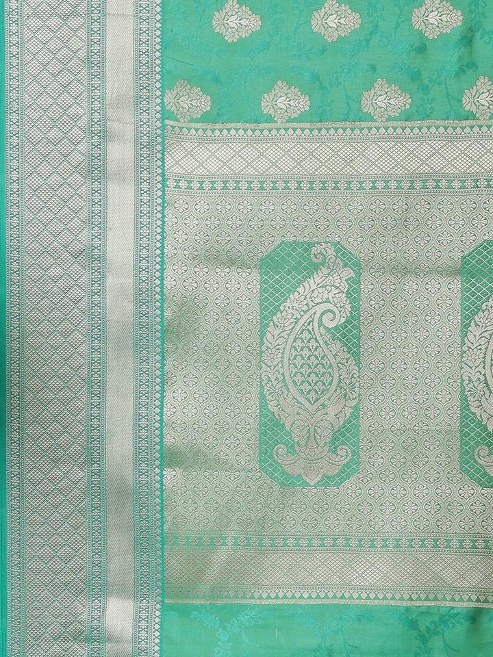 Zari Border Booti Art Handloom Woven Saree
