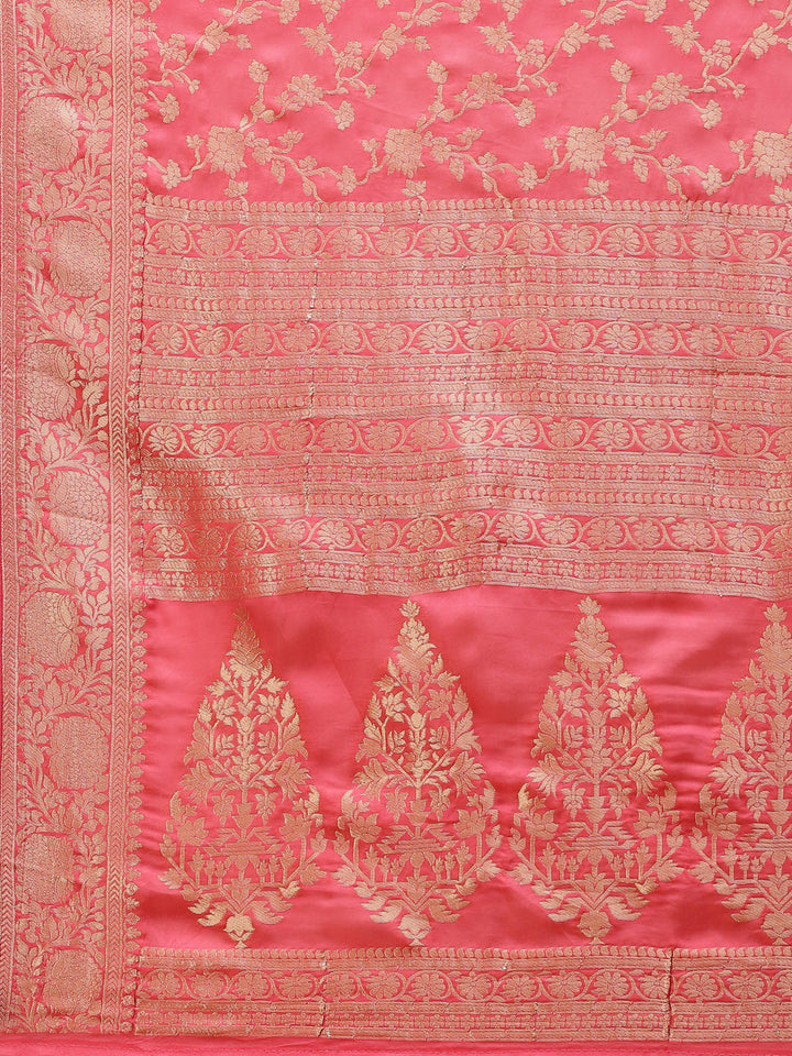 Zari Jaal Satin Woven Saree