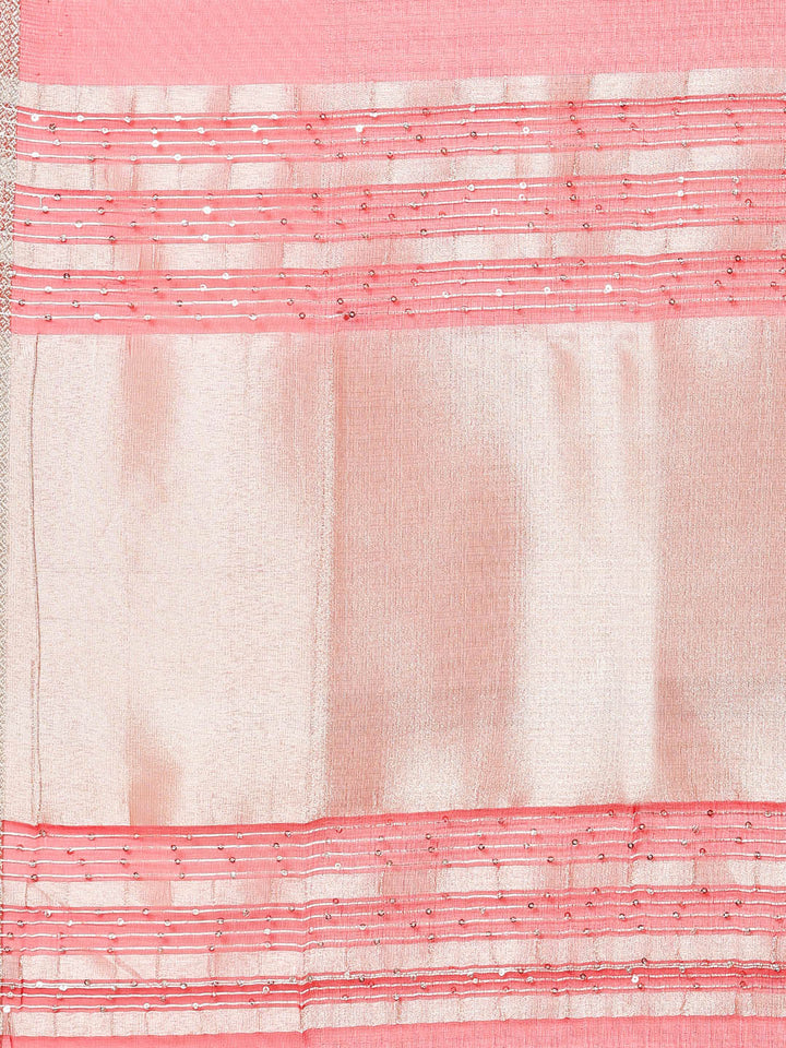 Plain Zari Border Organza Saree