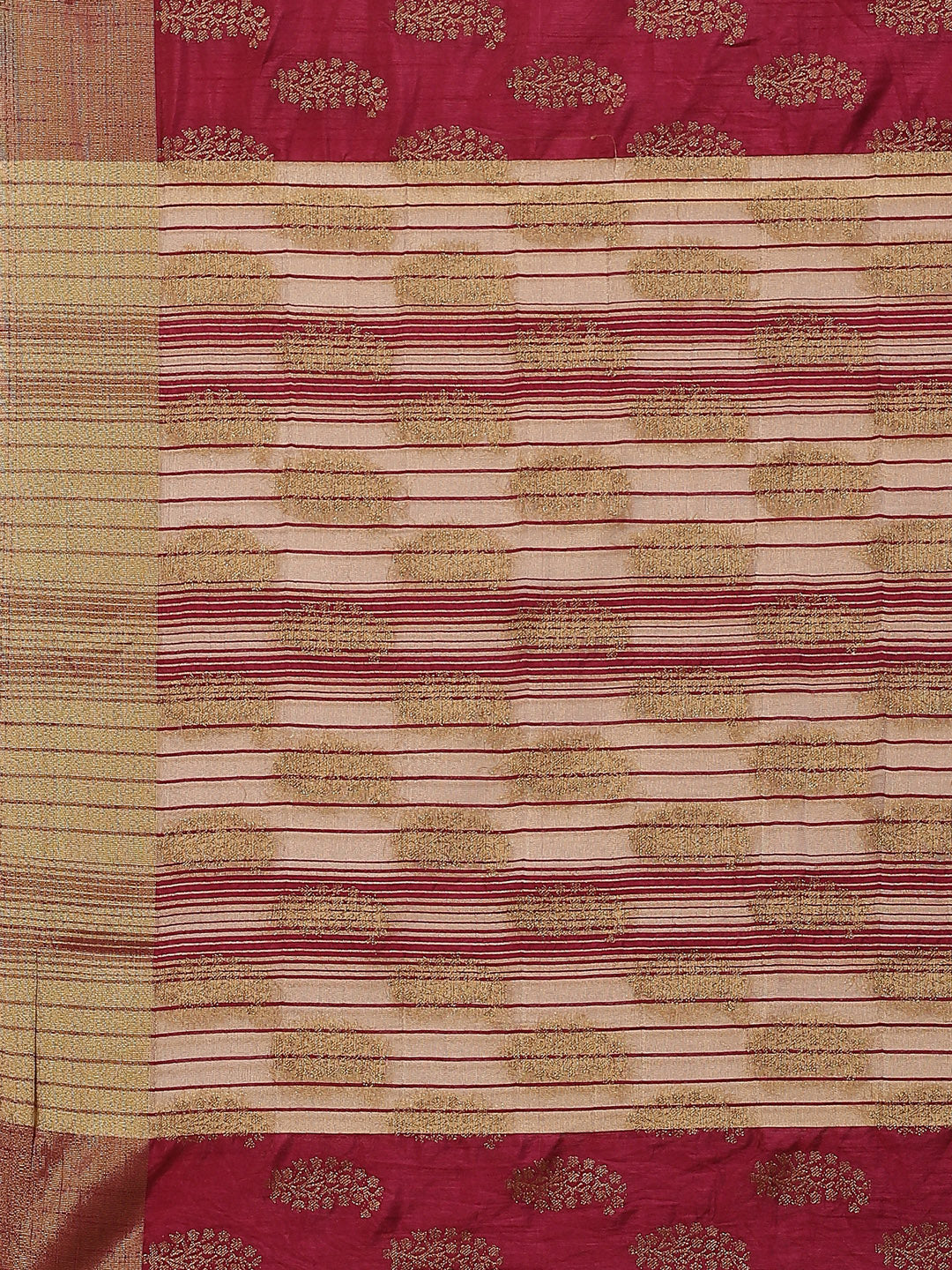 Zari Border Booti Art Handloom Woven Saree