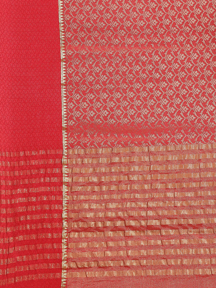 Brocade Zari Jaal Georgette Woven Saree