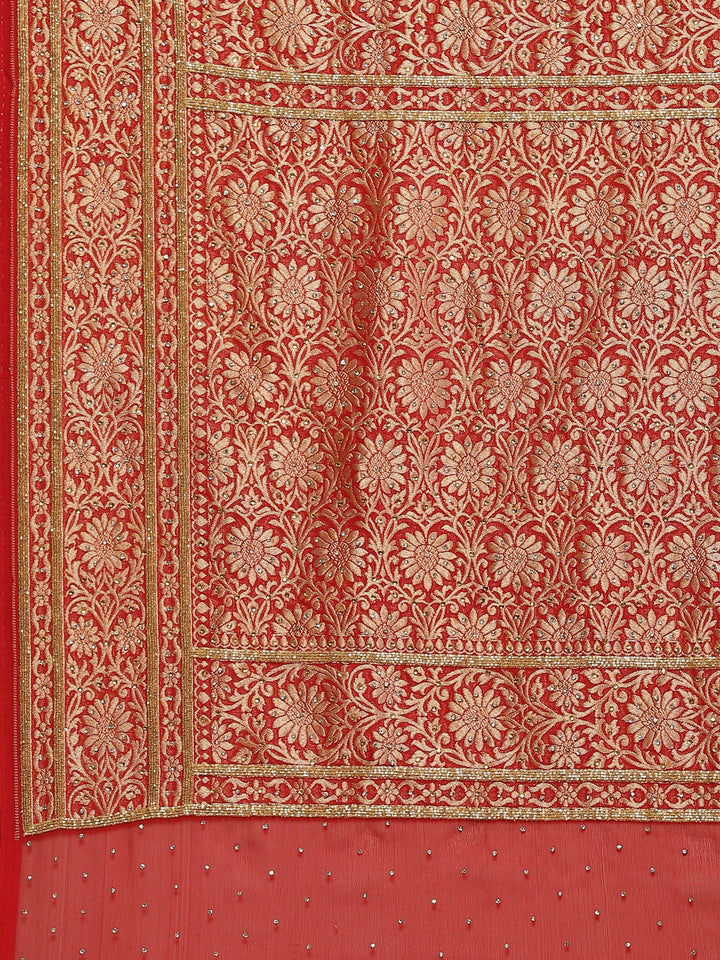Stone Banarasi Embroidered Saree