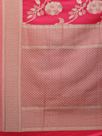 Floral Zari Jaal Crepe Plain Saree