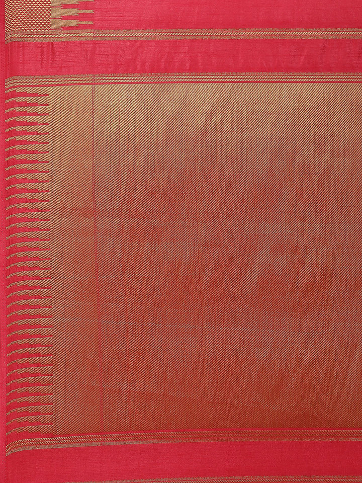 Plain Zari Border Handloom Woven Saree