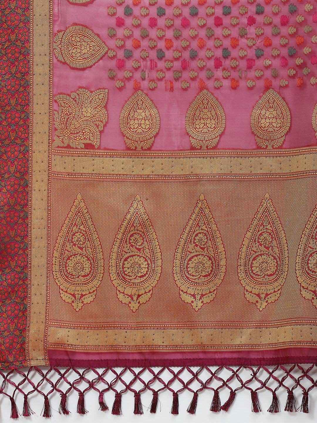 Stone Booti Cotton Woven Saree