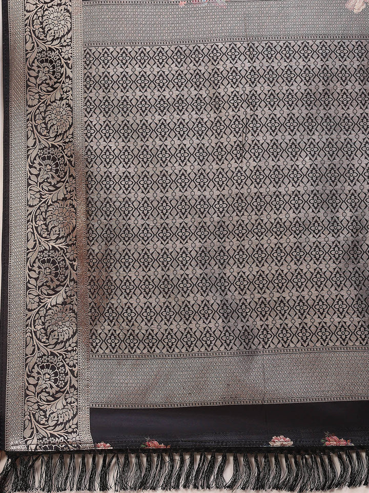 Digital Floral Printed Handloom Saree