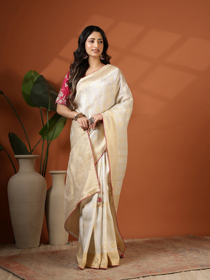 Embroidered Dola Silk Saree