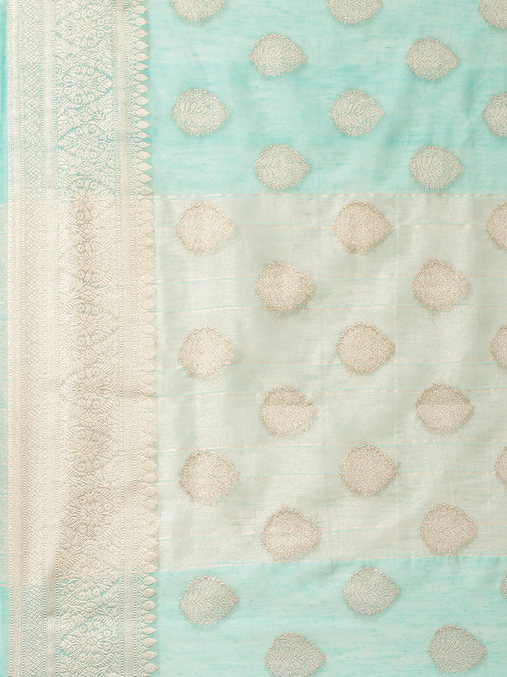 Zari Border Booti Art Handloom Woven Saree