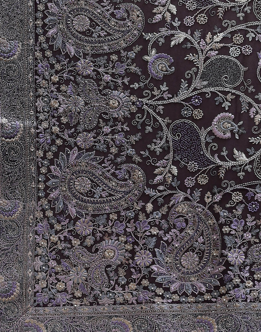 Embroidered Purple Saree