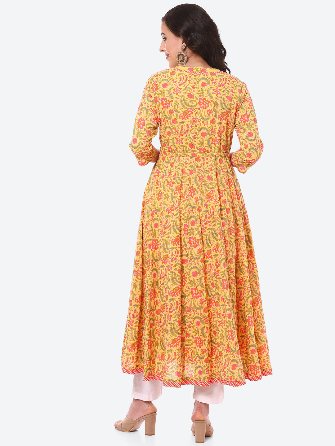 Floral Printed Double Layer Cotton Kurta