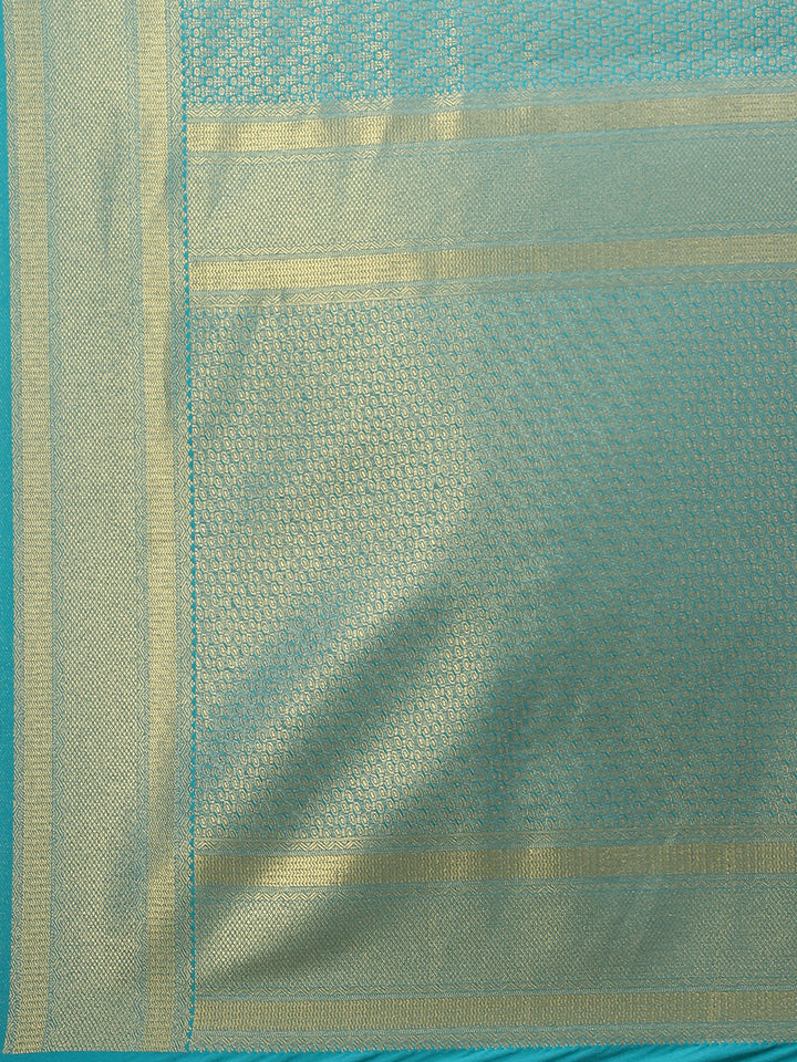 Brocade Zari Booti Art Handloom Woven Saree