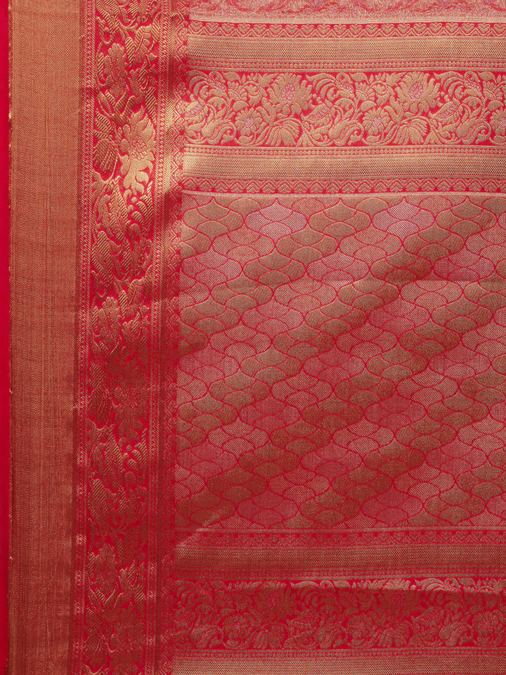 Brocade Zari Jaal Handloom Woven Saree