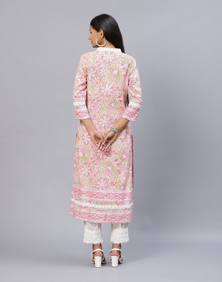 Pink Cotton Salwar Kameez Stitched Suit