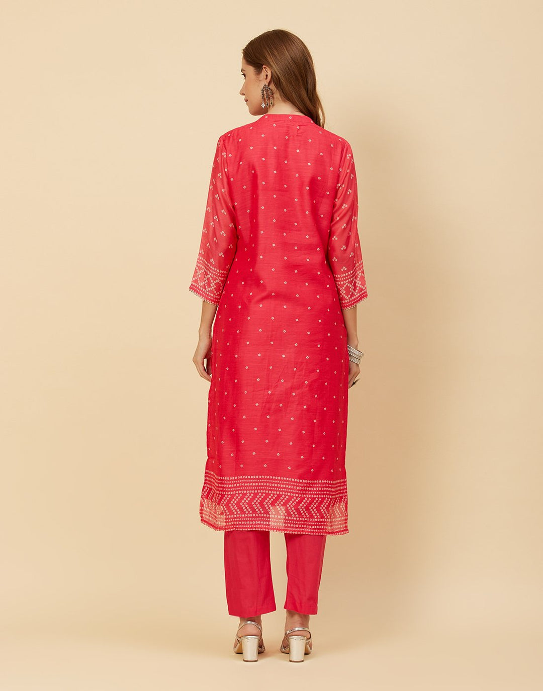 Embroidered Chanderi Kurti With Pant