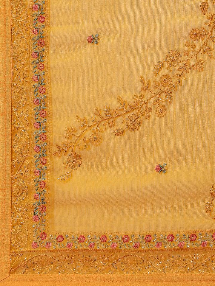 Resham Embroidered Chiffon Saree
