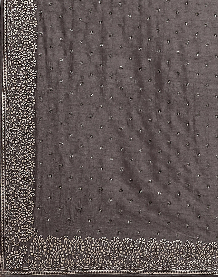 Dupion Silk Embroidery Saree