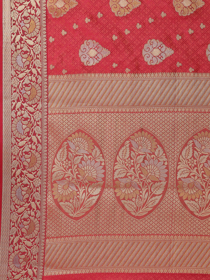 Zari Border Booti Art Handloom Woven Saree