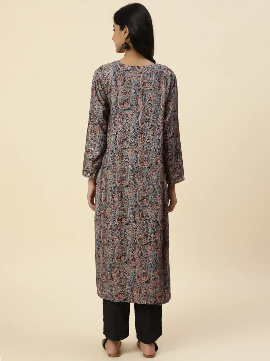 Printed Pashmina Kurta With Pants