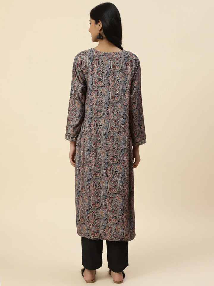 Printed Pashmina Kurta With Pants
