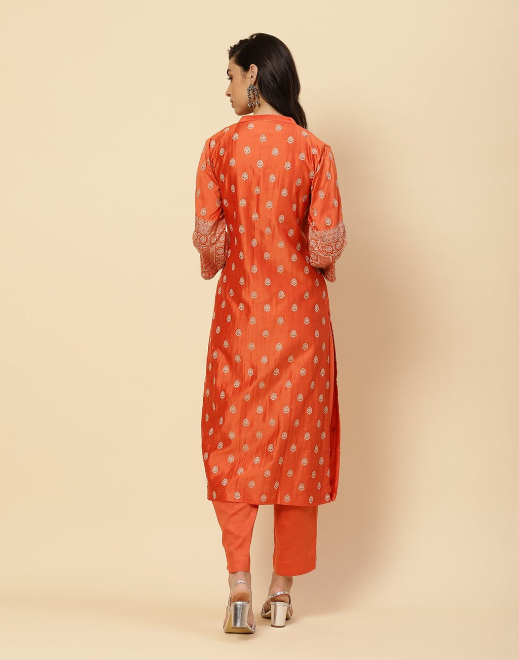 Embroidered Cotton Chanderi Salwar Kameez Stitched Suit With Chiffon Dupatta
