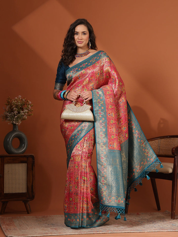 Woven Design Satin Saree