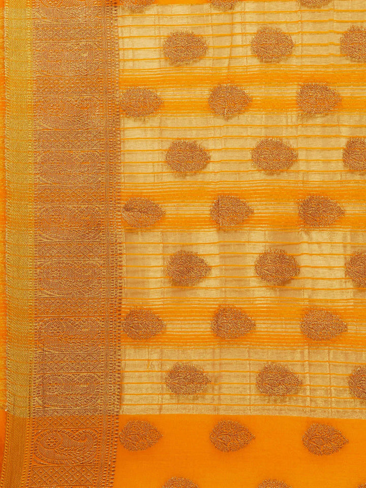 Zari Border Booti Handloom Woven Saree