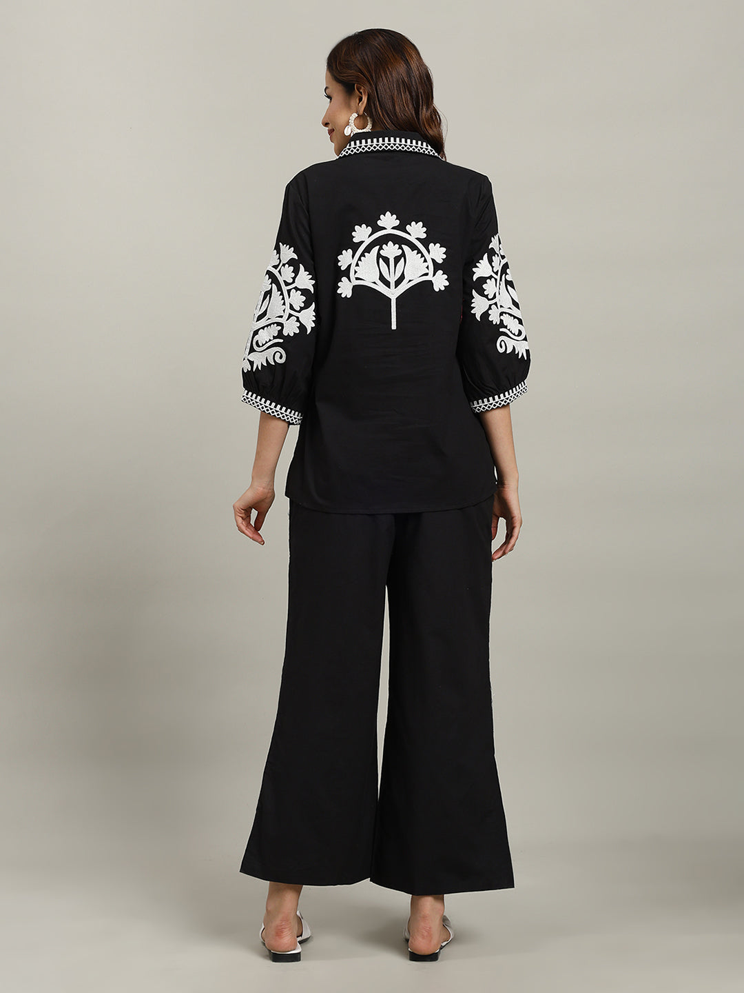 Printed Cotton Blend Kurta With Palazzo