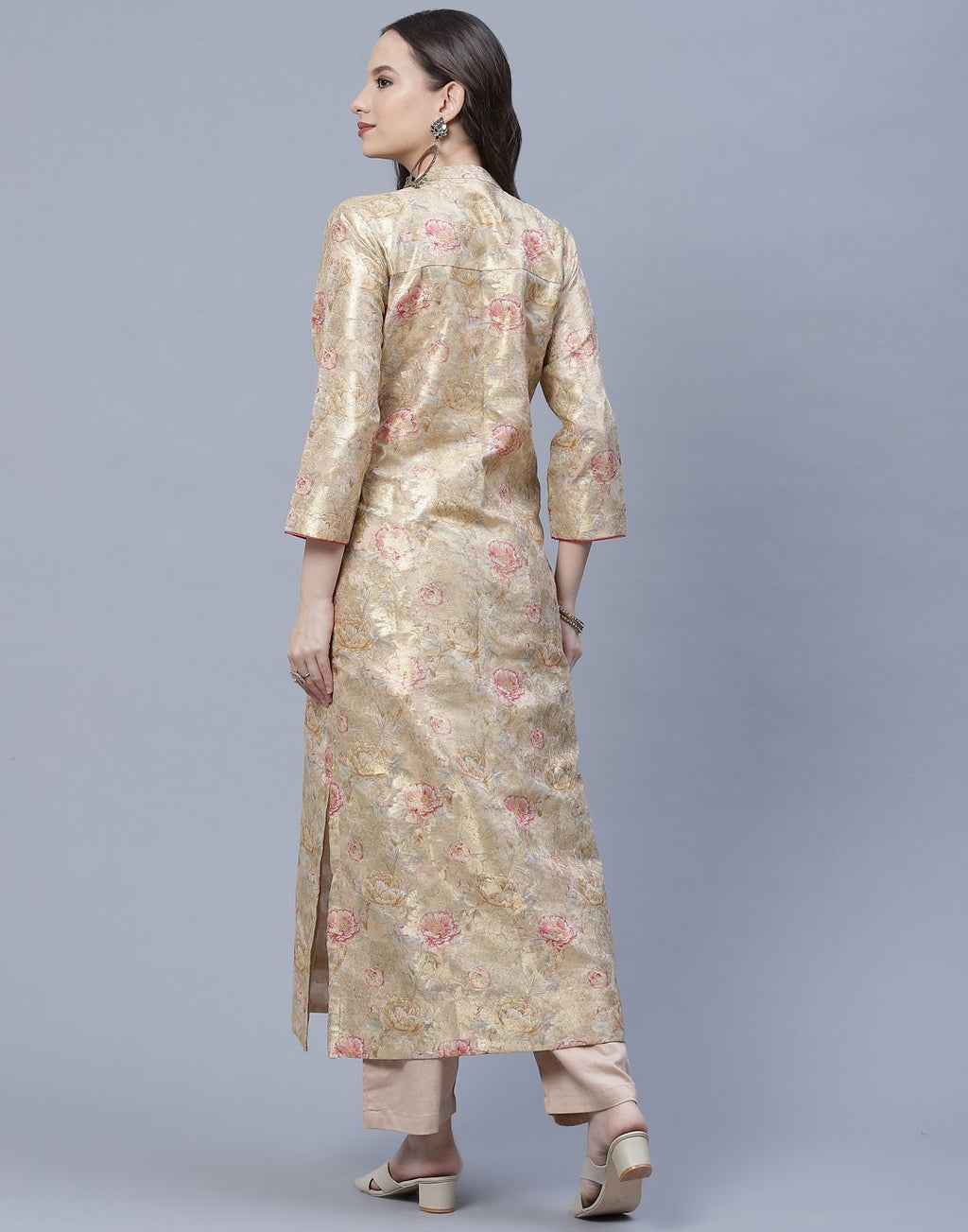 Chanderi Printed Kurti Pant Set