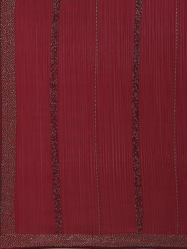 Stone Embroidered Chiffon Saree