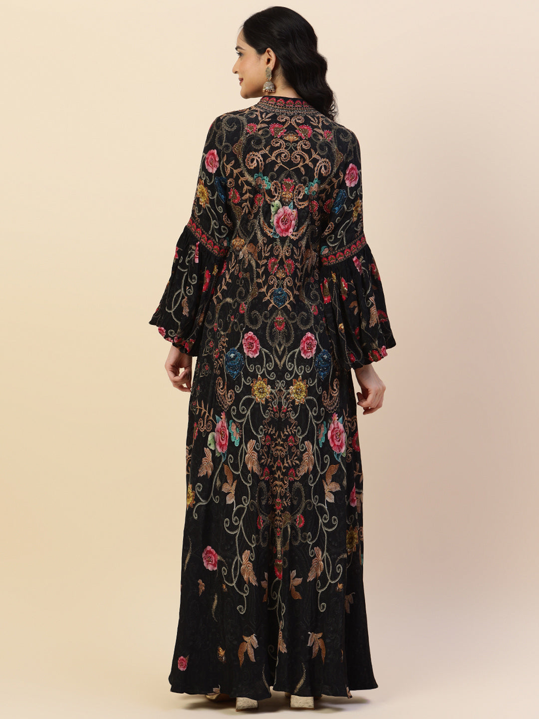 Digital Printed Crepe Gown