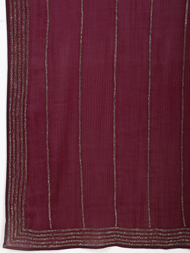Stone Embroidered Chiffon Saree