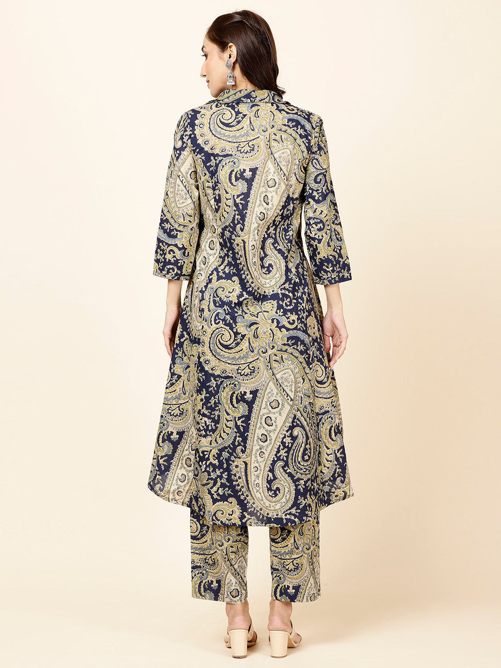 Paisley Printed Cotton Kurta With Pants
