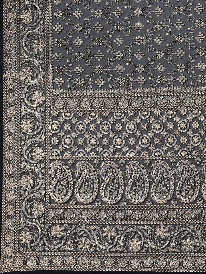 Resham Jaal Embroidered Georgette Saree