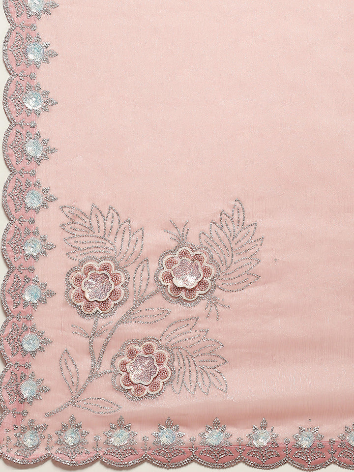 Stone Work Art Chiffon Saree