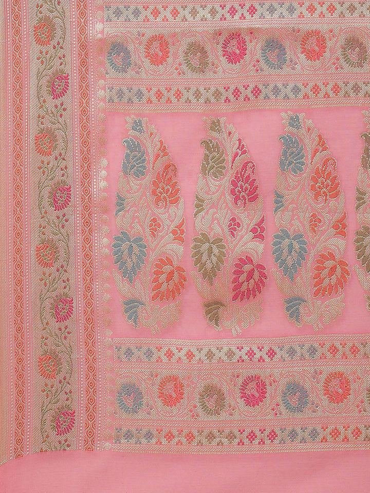 Plain Zari Border Cotton Woven Saree