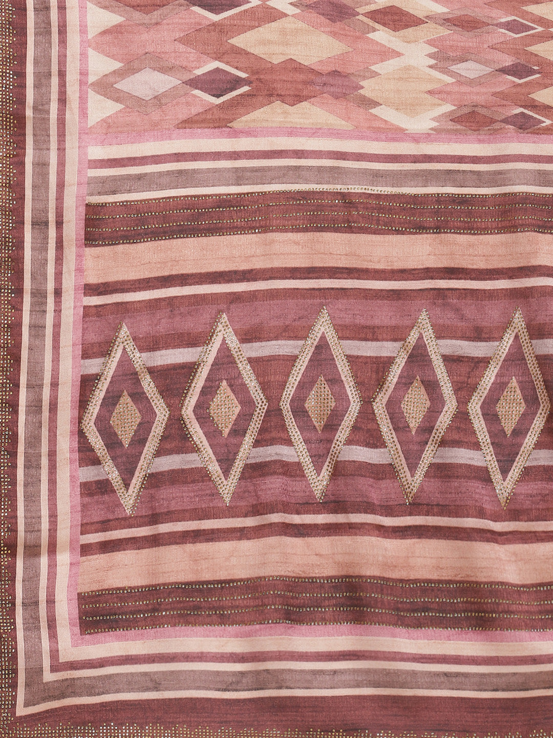 Abstract Digital Printed Satin Saree