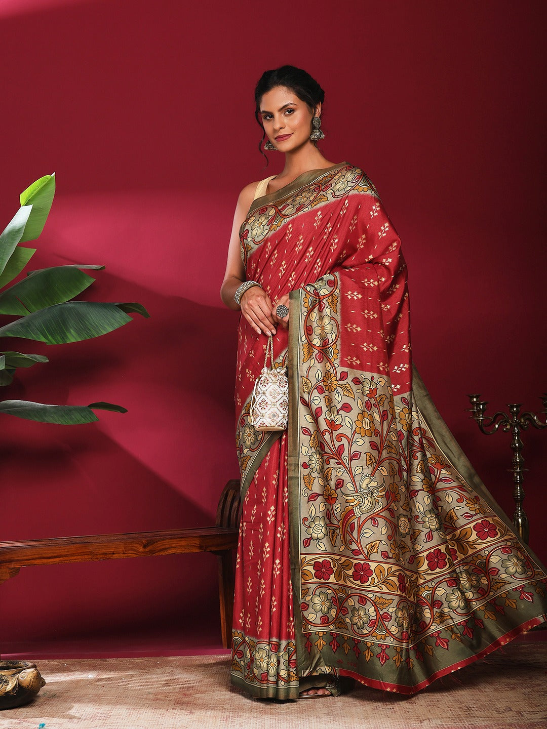 Digital Print Art Silk Saree