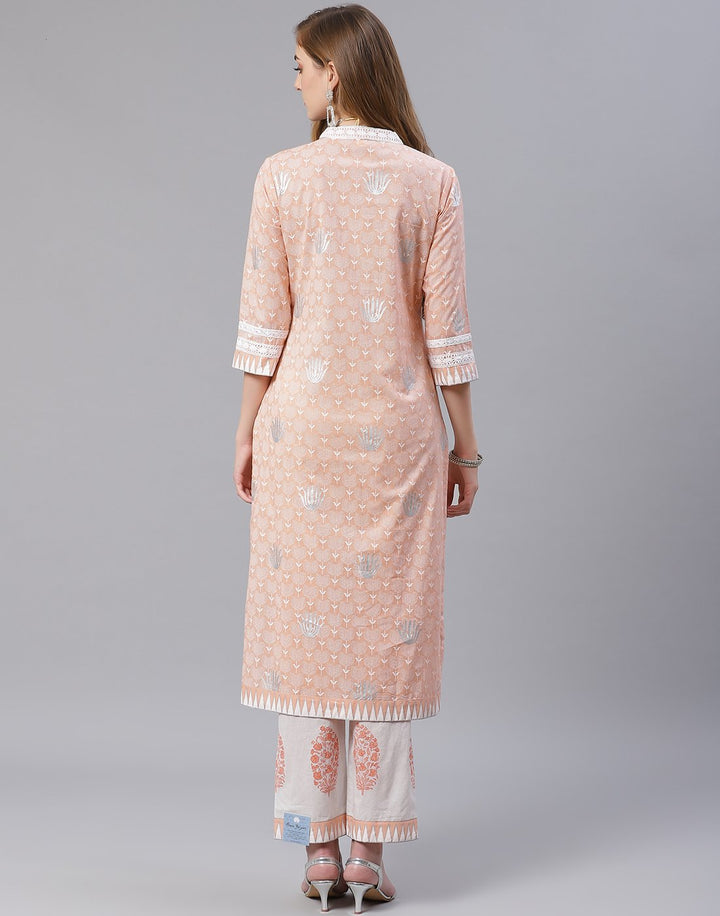 Printed Cotton Kurti Pant Set
